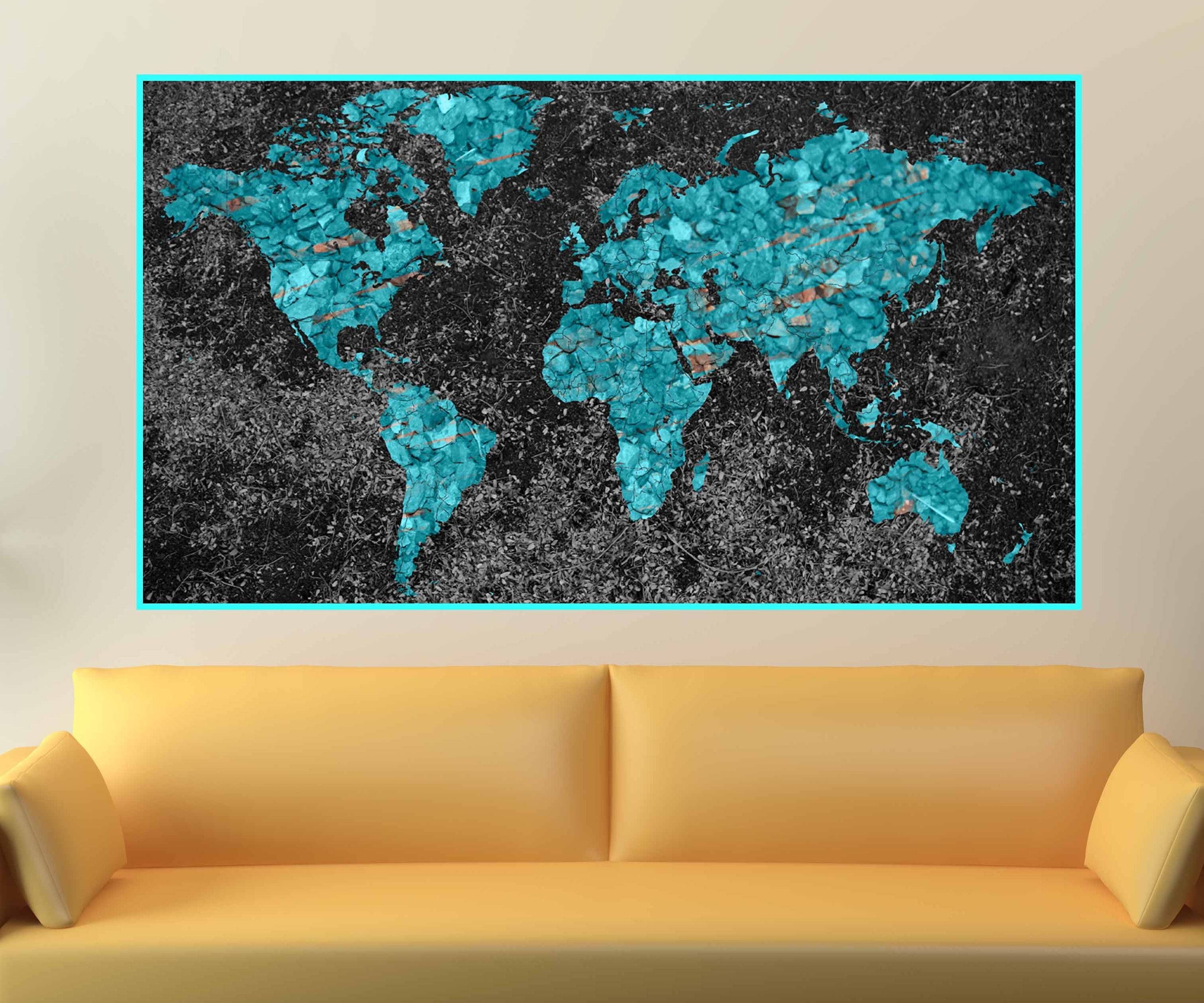 World Map,world Map Abstract,world Map Art,world Map Print,world Within Recent Abstract Map Wall Art (View 7 of 20)