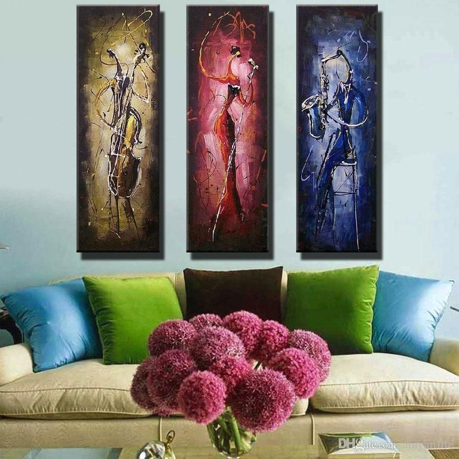 100% Hand Painted Modern Abstract Wall Painting Under Spotlight With Newest Abstract Wall Art For Living Room (View 14 of 20)