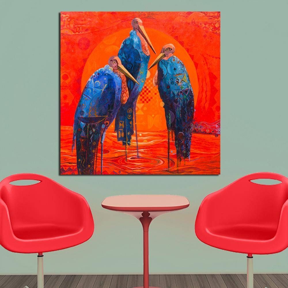 2018 Decorative Painting Wall Art Canvas Prints Blue Bird Animal Within Most Recent Animal Wall Art canvas (Gallery 20 of 20)