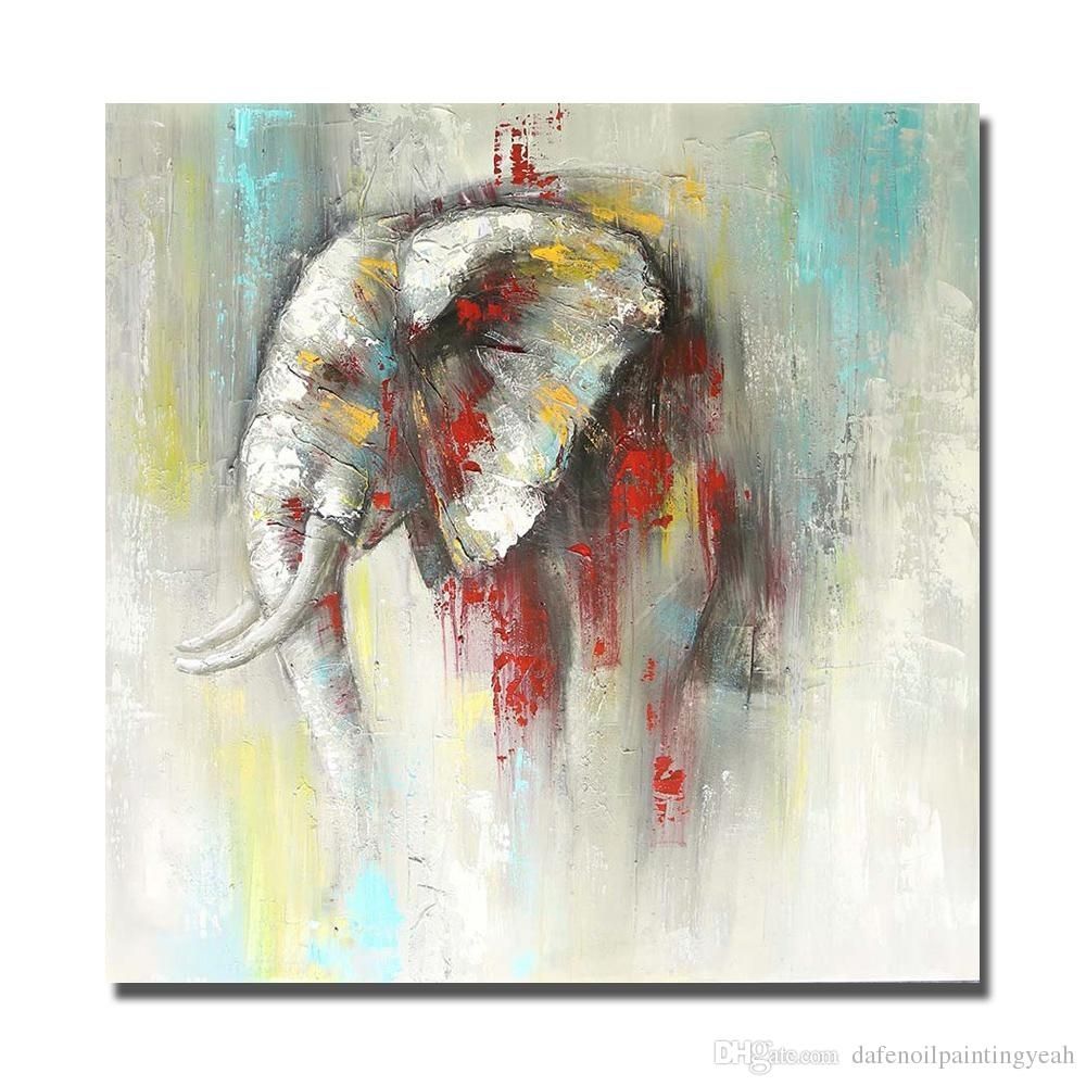 2018 Hand Made Abstract Elephant Painting Sitting Room Wall Decor With Regard To Newest Abstract Elephant Wall Art (View 14 of 20)