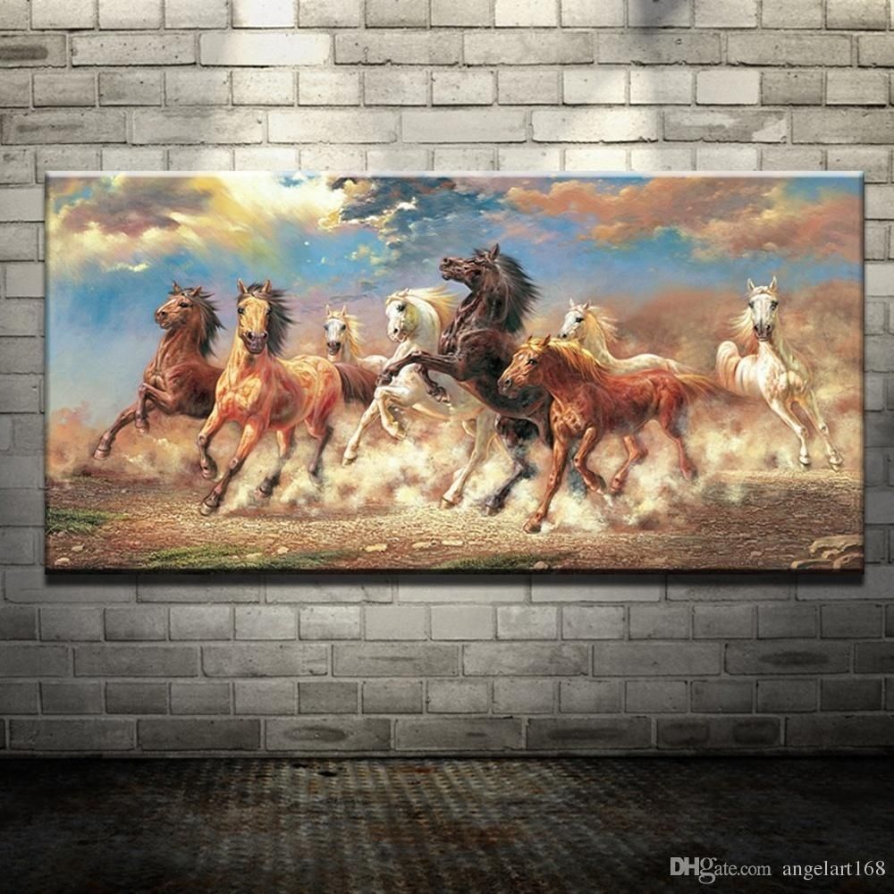 2018 Modern Oil Painting No Frame Abstract Horses Canvas Animal Inside Most Recently Released Abstract Horse Wall Art (View 14 of 20)