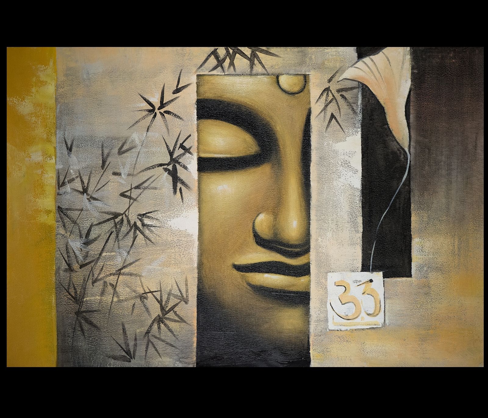 B004hk8wz4 Canvas Wall Art Modern Contemporary Abstract Art Framed Within Most Popular Abstract Buddha Wall Art (View 1 of 20)