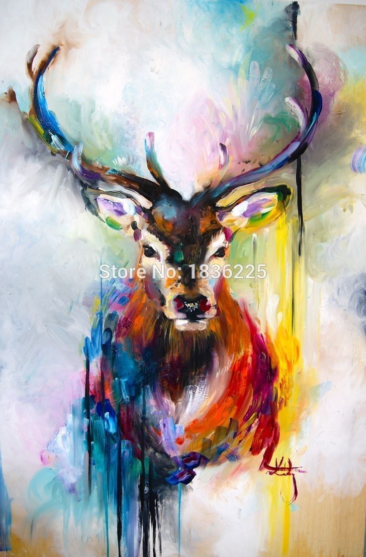 Best Selling Handmade Items Colorful Abstract Paintings Animals With Most Current Abstract Animal Wall Art (View 5 of 20)