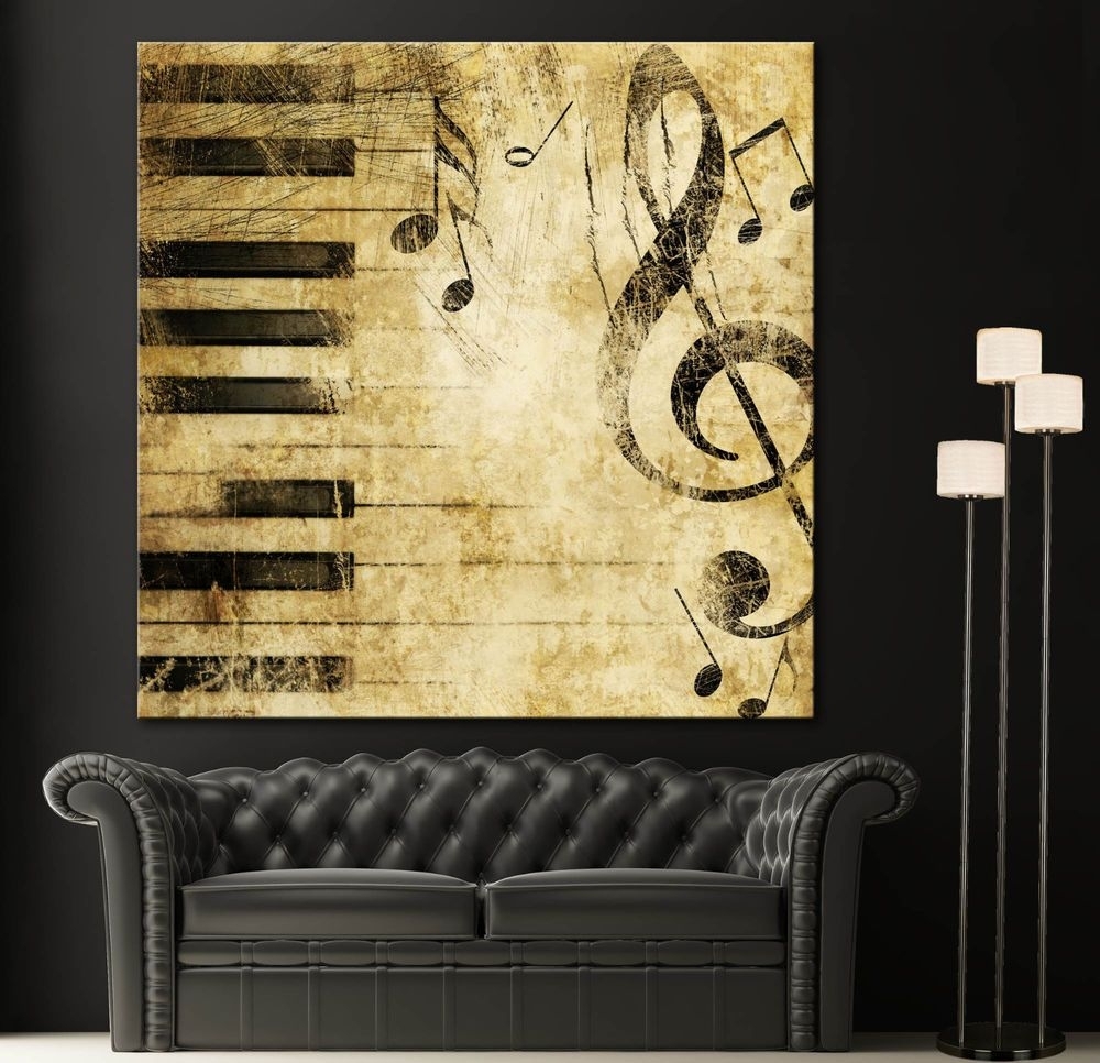 Featured Photo of Top 20 of Abstract Musical Notes Piano Jazz Wall Artwork