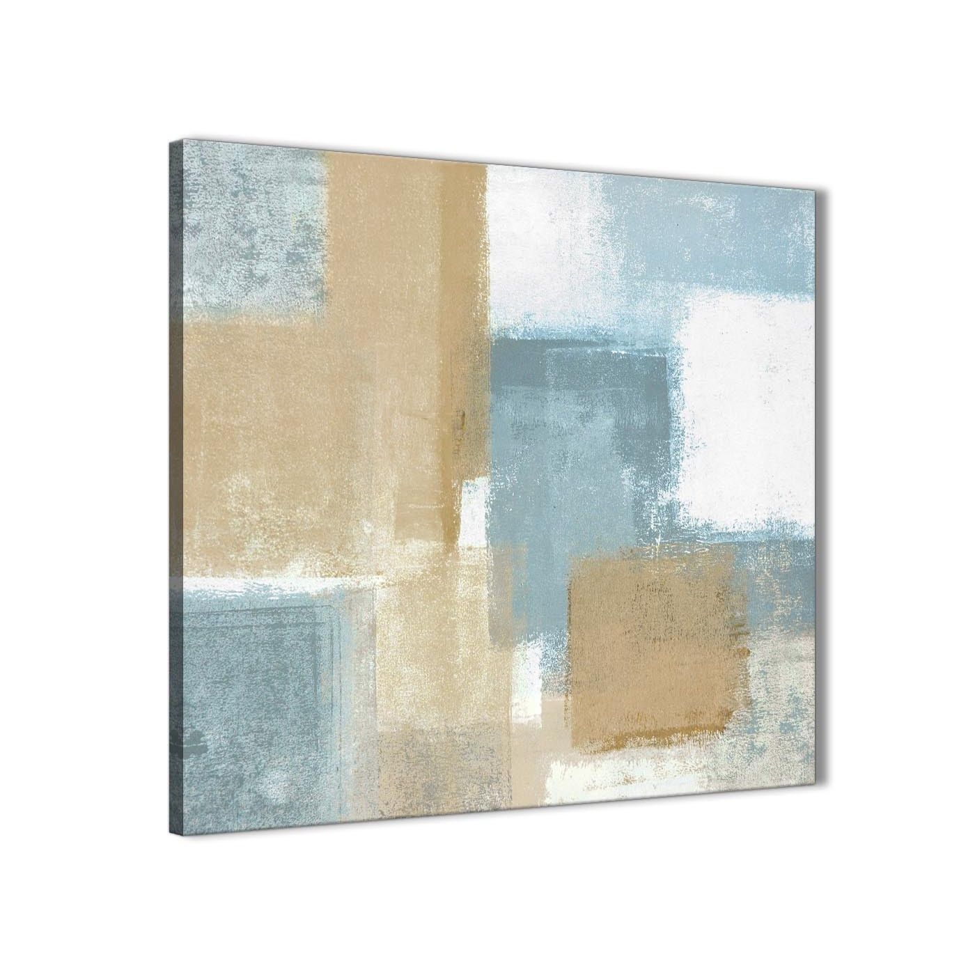 Blue Beige Brown Abstract Painting Canvas Wall Art Print – Modern In Most Recently Released Blue And Brown Abstract Wall Art (Gallery 19 of 20)