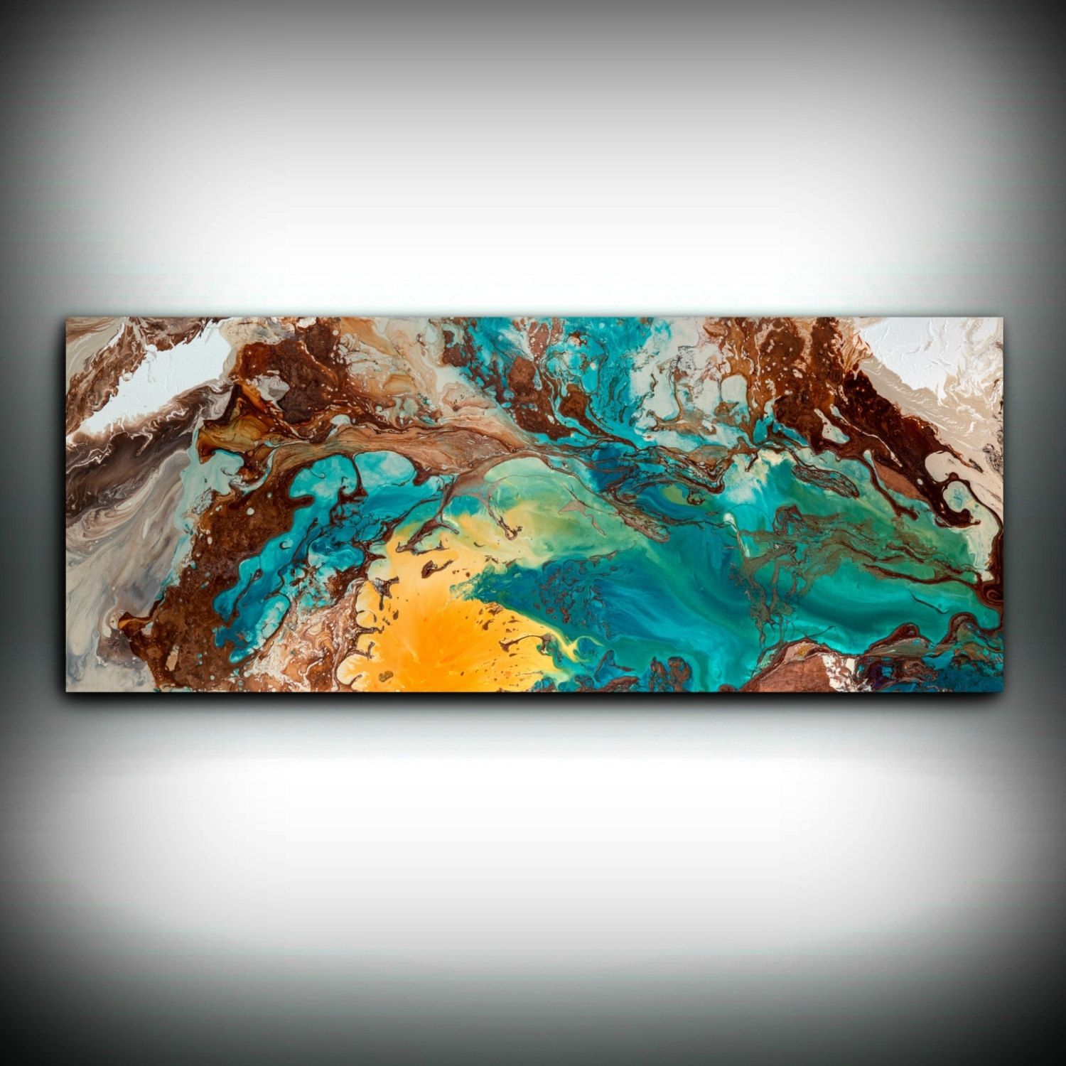 Featured Photo of 2024 Popular Blue and Brown Abstract Wall Art