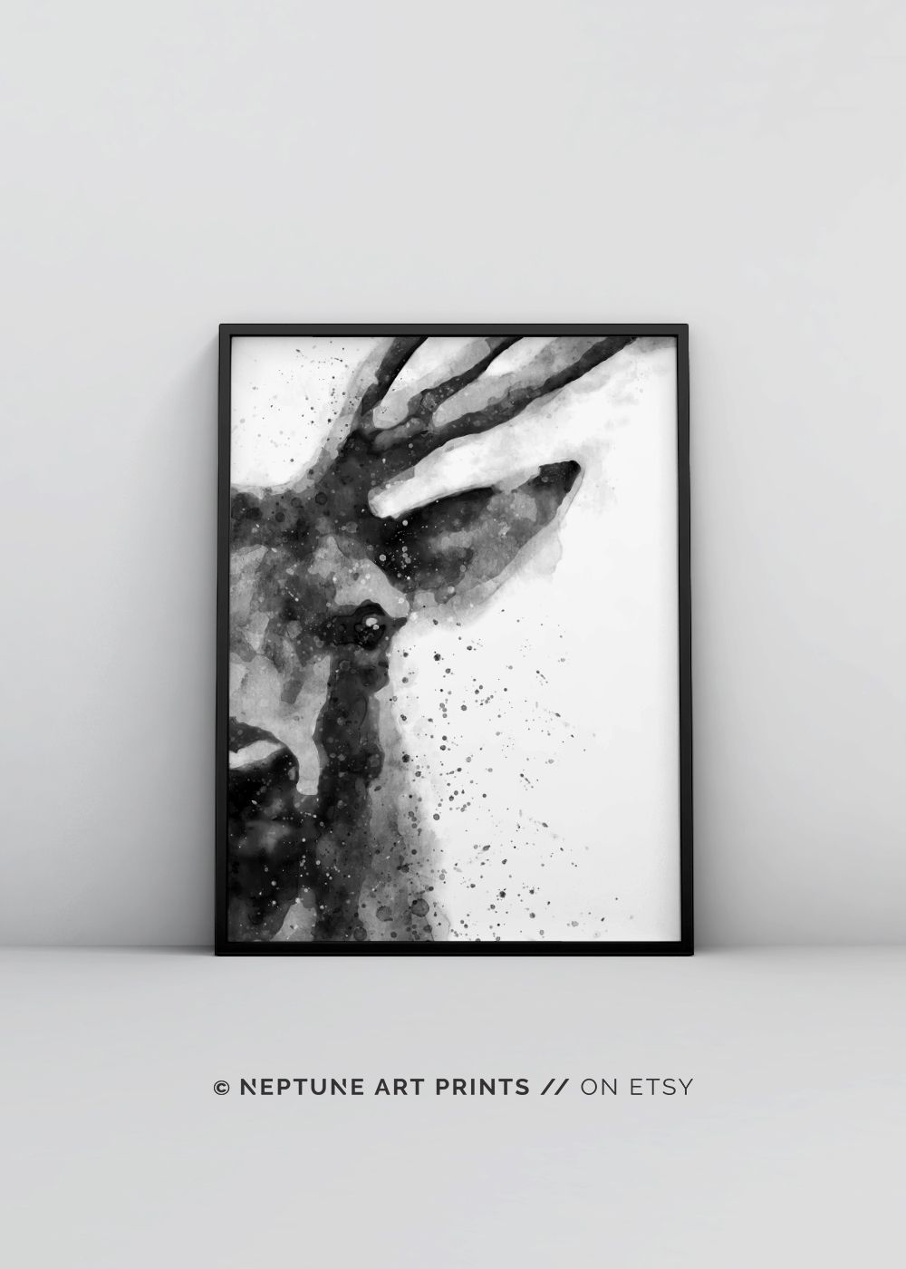 Deer Watercolor Printable, Deer Art Print, Painting Deer Head Pertaining To 2017 Abstract Deer Wall Art (Gallery 20 of 20)