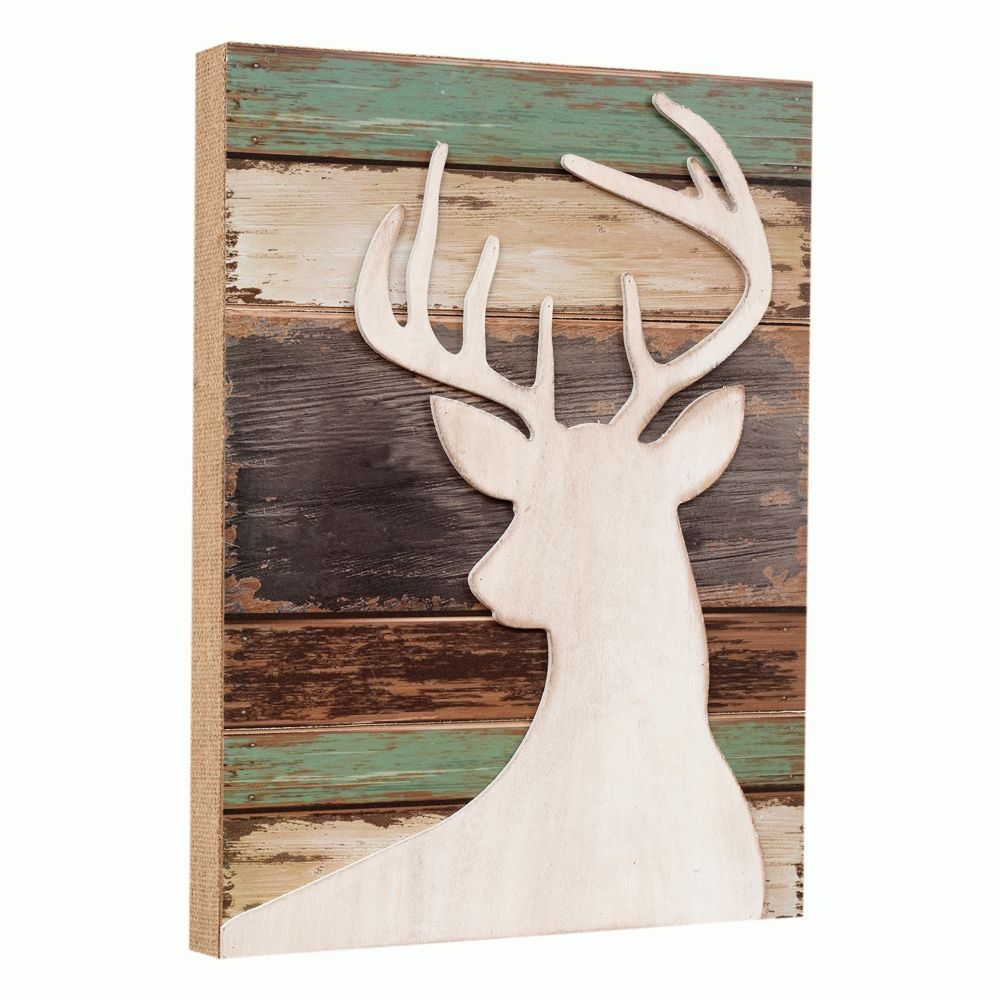 Deer Wood Silhouette Wall Art For Most Current Wood animal Wall Art (View 1 of 20)