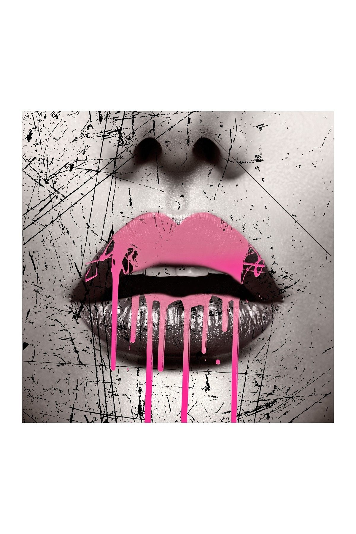 Dripping Lips Canvas Wall Art On Hautelook | Artfully Abstract Inside 2018 Abstract Graphic Wall Art (View 14 of 20)