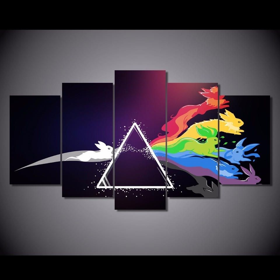 Eevee Prism Limited Edition 5 Piece Wall From Royal Crown Pro For 2017 Limited Edition Wall Art (View 12 of 20)