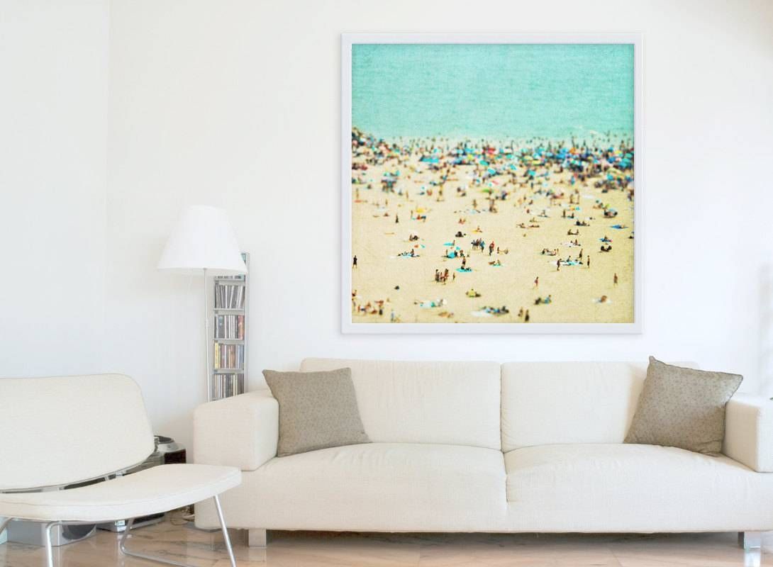 Extra Large Beach Photography // Aquamarine Blue Green Beige Intended For Latest Large coastal Wall Art (View 3 of 20)