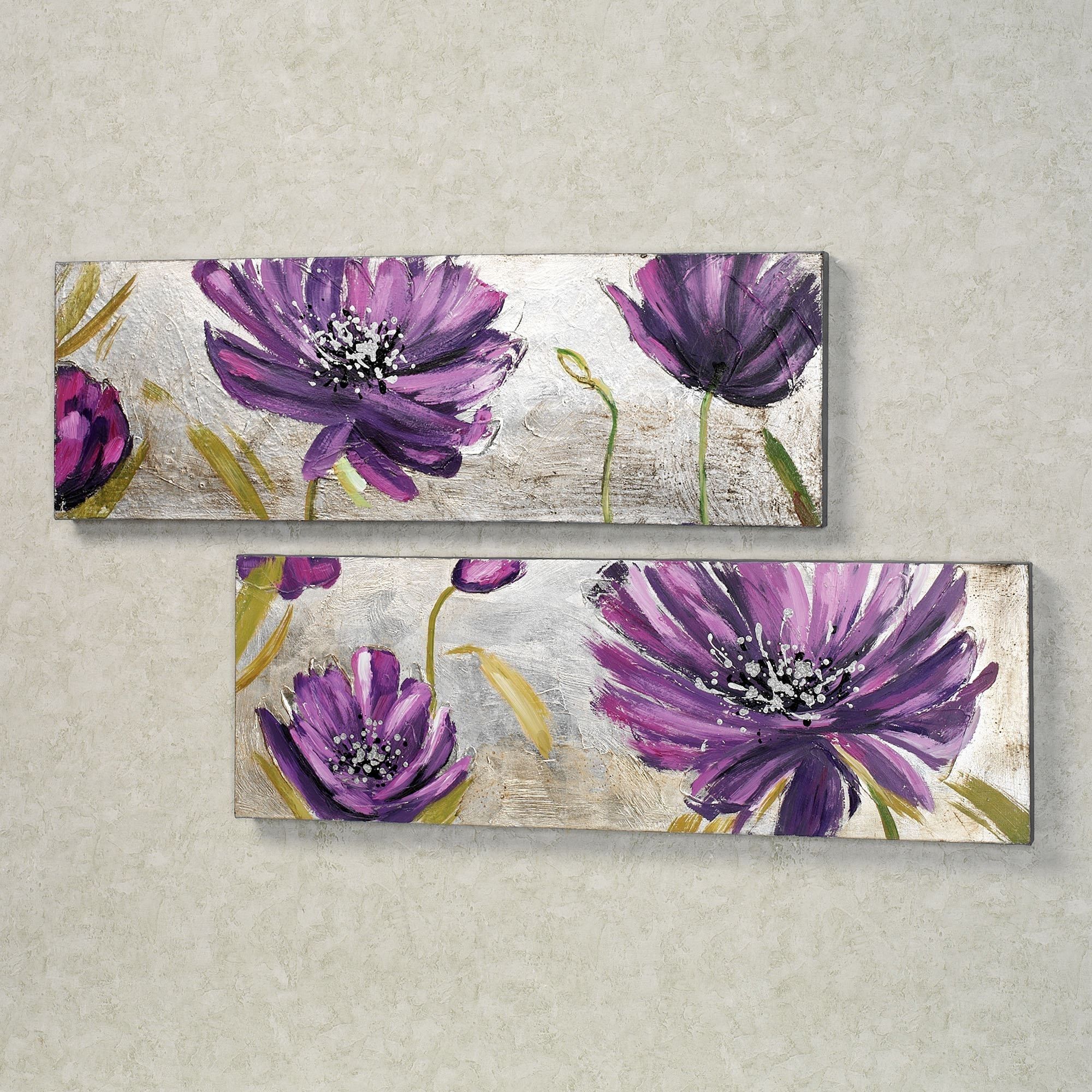 Floral And Botanical Canvas Wall Art | Touch Of Class Intended For Most Up To Date Dark Purple Abstract Wall Art (View 14 of 20)