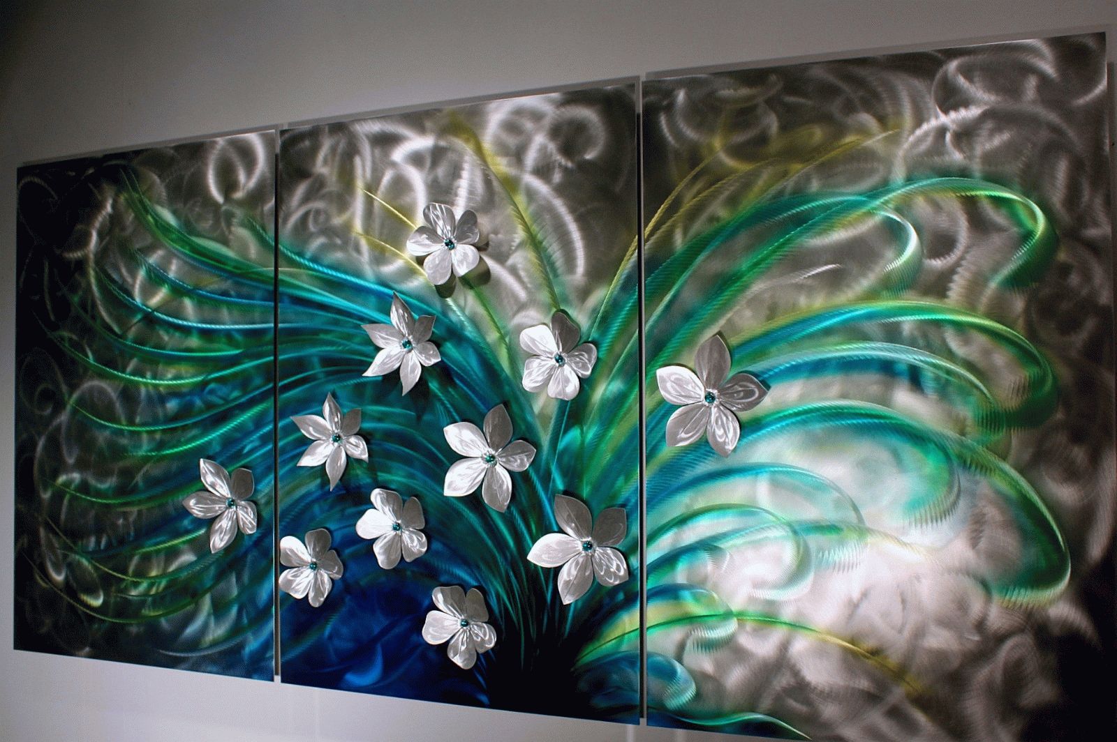 Floral Art, Metal Wall Sculpture, Abstract Home Decor Painting With Regard To Most Popular Abstract Flower Metal Wall Art (View 6 of 20)
