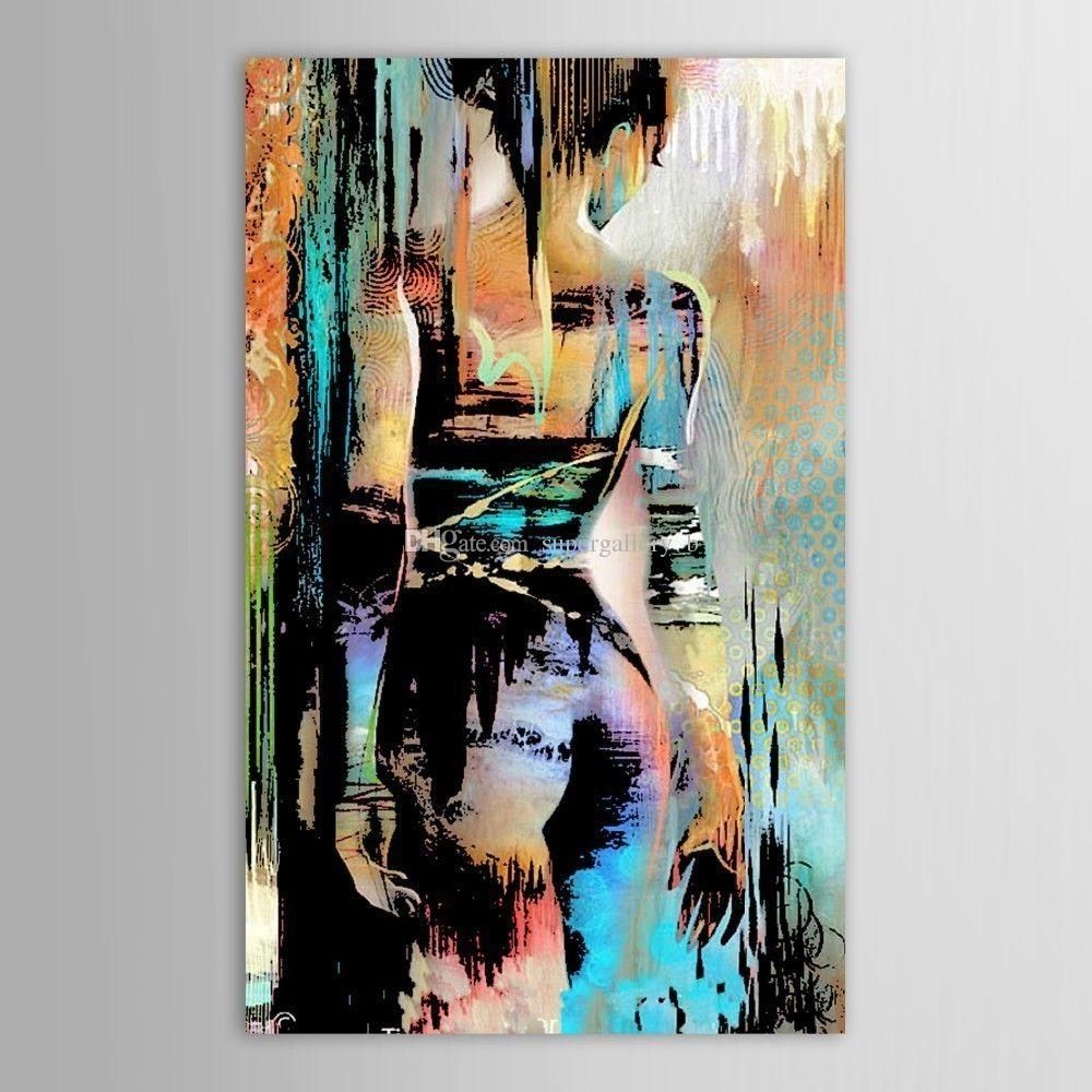 Framed Hand Painted Modern Abstract Graffiti Nude Girl Art With Most Recent Inexpensive Abstract Wall Art (View 14 of 20)