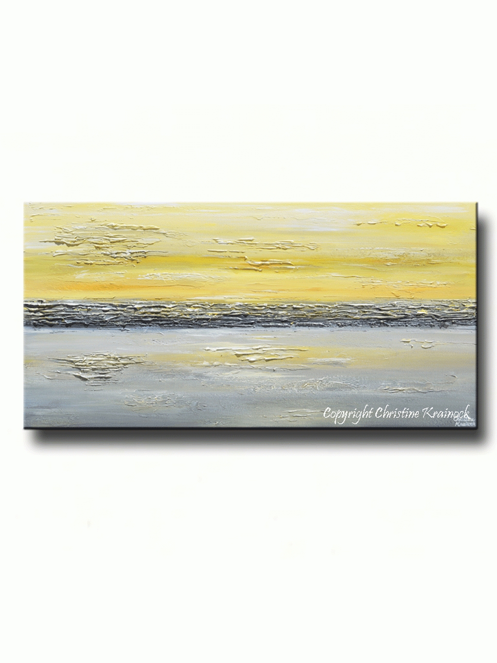 Giclee Print Art Abstract Painting Yellow Grey Wall Art Coastal Intended For Most Recently Released Abstract Horizon Wall Art (Gallery 1 of 20)