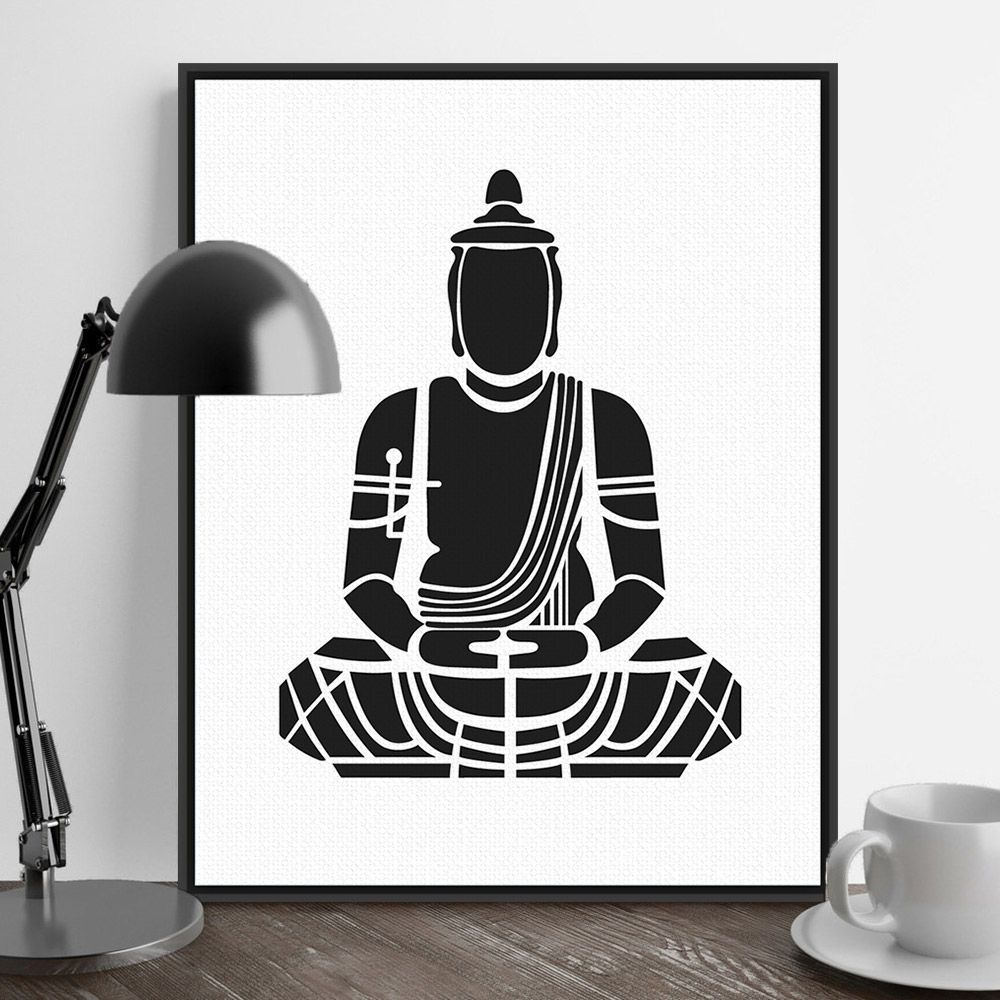 India Modern Minimalist Zen Buddha Portrait Art Prints Poster Throughout Most Up To Date Abstract Buddha Wall Art (View 8 of 20)