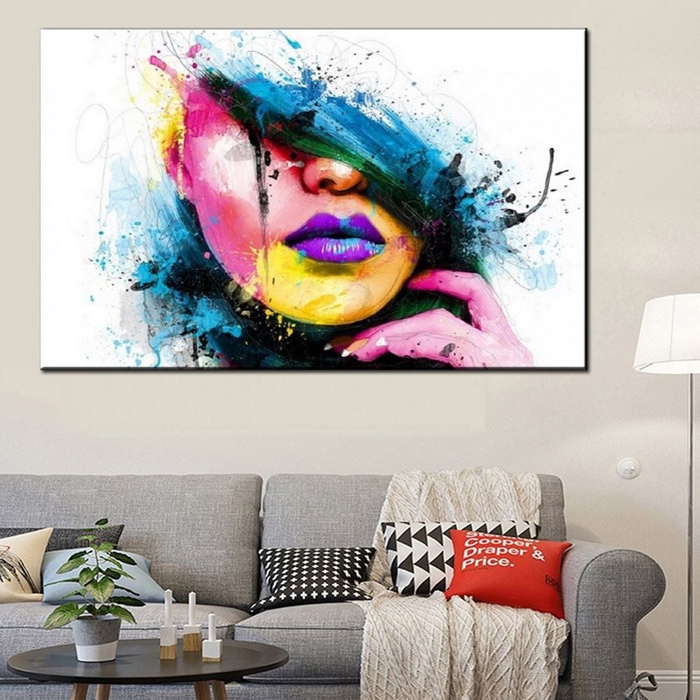 Modern Abstract Canvas Wall Art Painted Oil Painting Of A Woman's Within Most Up To Date Modern Abstract Wall Art (View 1 of 20)