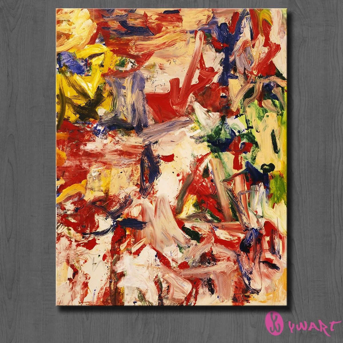 Modern Abstract Huge Wall Painting On Canvas Willem De Kooning Throughout Most Current Modern Abstract Huge Wall Art (Gallery 19 of 20)