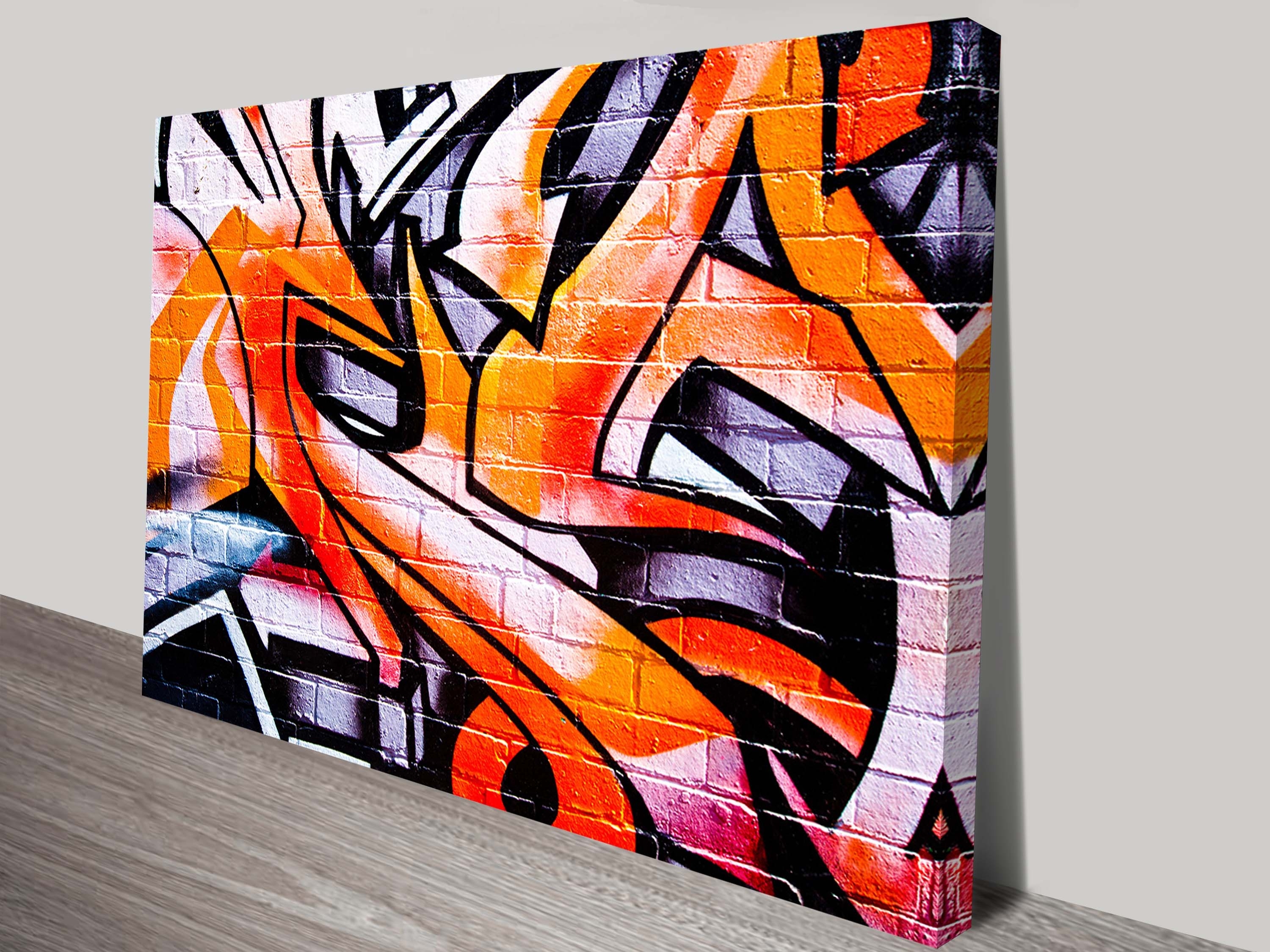 Orange Abstract Street Art Canvas | Framed Graffiti Artwork Australia Regarding Recent Melbourne Abstract Wall Art (Gallery 1 of 20)