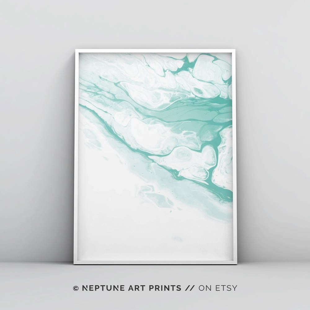 Pastel Art Mint Green Wall Art Mint Green Art Watercolor Pertaining To Most Recent Pastel Abstract Wall Art (View 2 of 20)