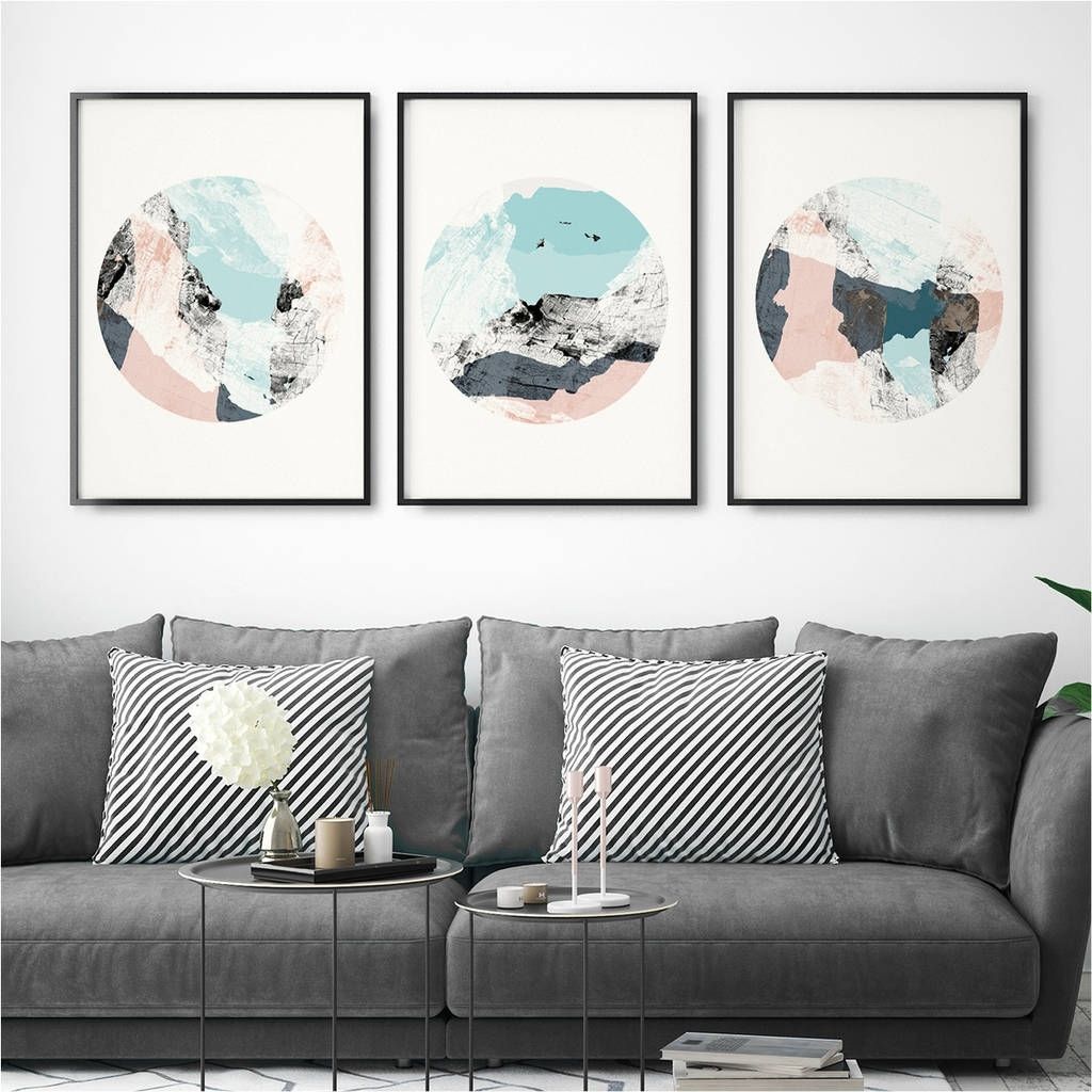 Set Of Three Abstract Wall Art Printsbronagh Kennedy – Art With Regard To 2017 Abstract Wall Art Prints (View 7 of 21)