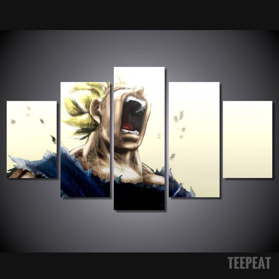 Super Saiyan Painting – 5 Piece Canvas | Canvases, Dragons And In Best And Newest Limited Edition Canvas Wall Art (View 19 of 20)