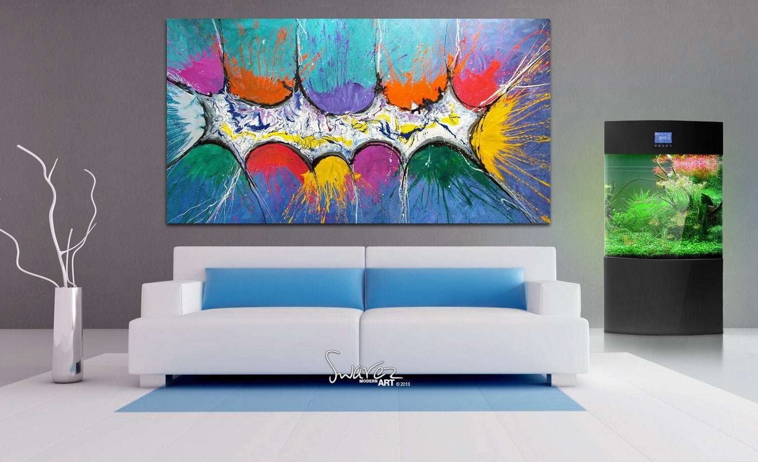 Very Big Abstract Canvas Painting | Large Size Multi Coloured Art Regarding Most Recently Released Giant Abstract Wall Art (View 6 of 20)
