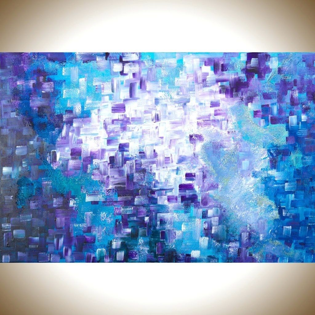 Wall Arts ~ Giclee Print Art Modern Blue White Abstract Painting Intended For Most Current Dark Purple Abstract Wall Art (View 10 of 20)