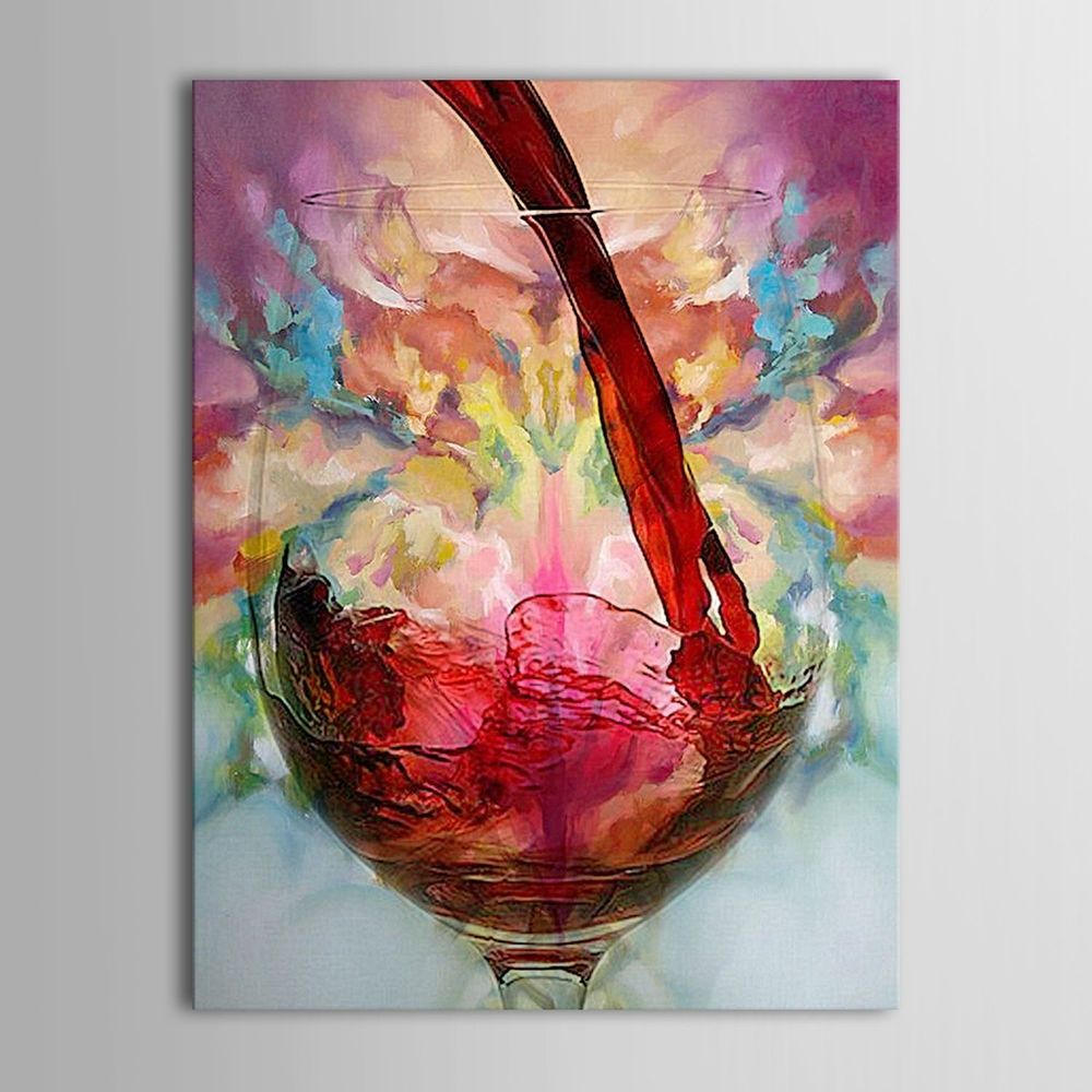 Wineglass Large Canvas No Frame. Modern Hand Painted Art Oil For Best And Newest Glass Abstract Wall Art (Gallery 14 of 20)