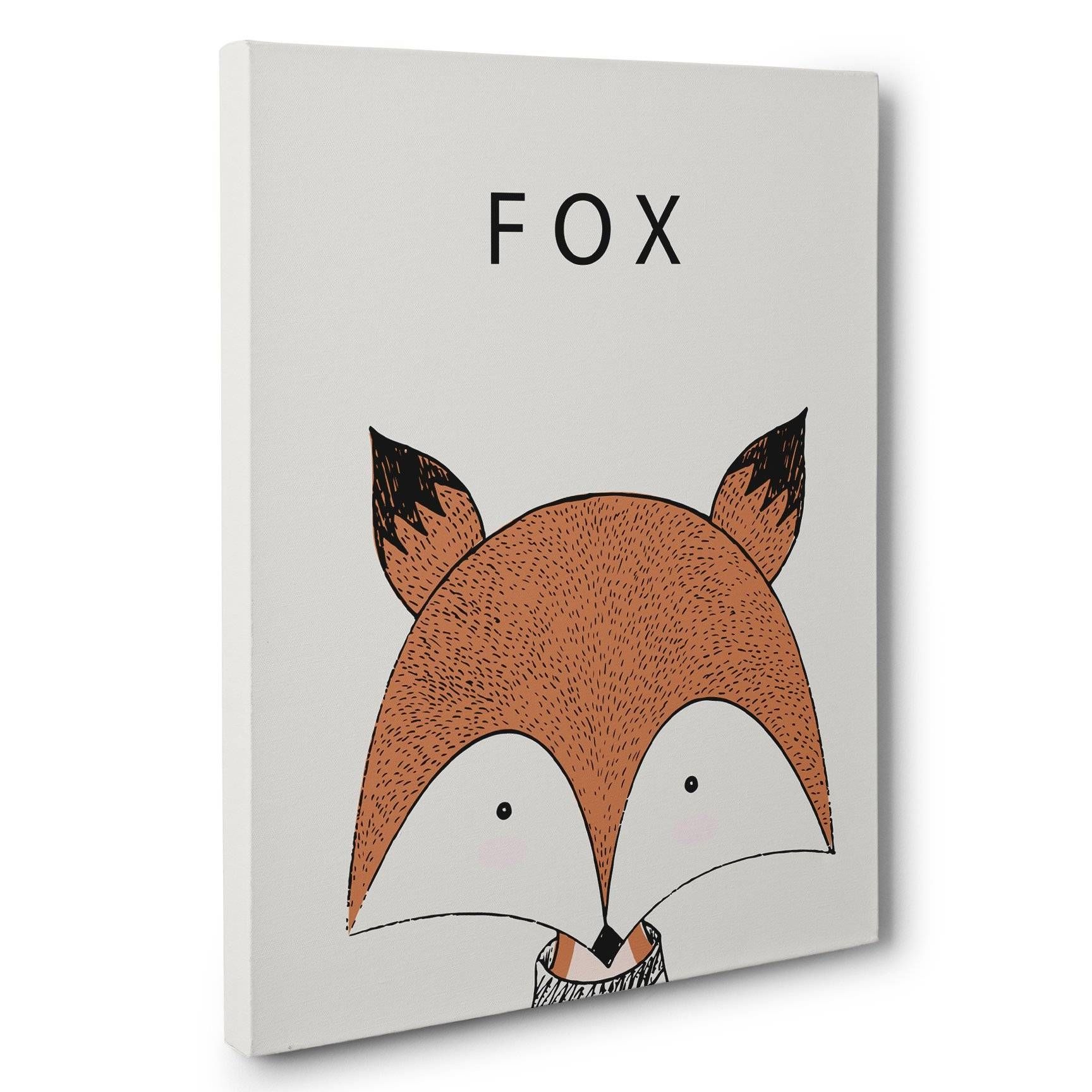 Woodland Creatures Nursery Decor Canvas Wall Art – Fox, Deer, Bear With Regard To Most Up To Date Woodland animal Wall Art (View 17 of 20)