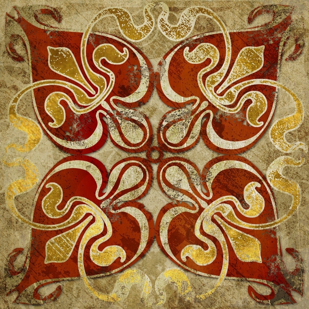 2015 India Gold Retro Ethnic Patterns Canvas Wall Art Home Within 2018 Ethnic Canvas Wall Art (Gallery 1 of 15)