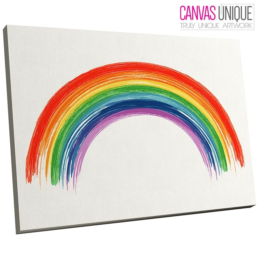 Ab965 Painted Rainbow Kids Abstract Canvas Wall Art Framed Picture Pertaining To Most Popular Rainbow Canvas Wall Art (View 3 of 15)