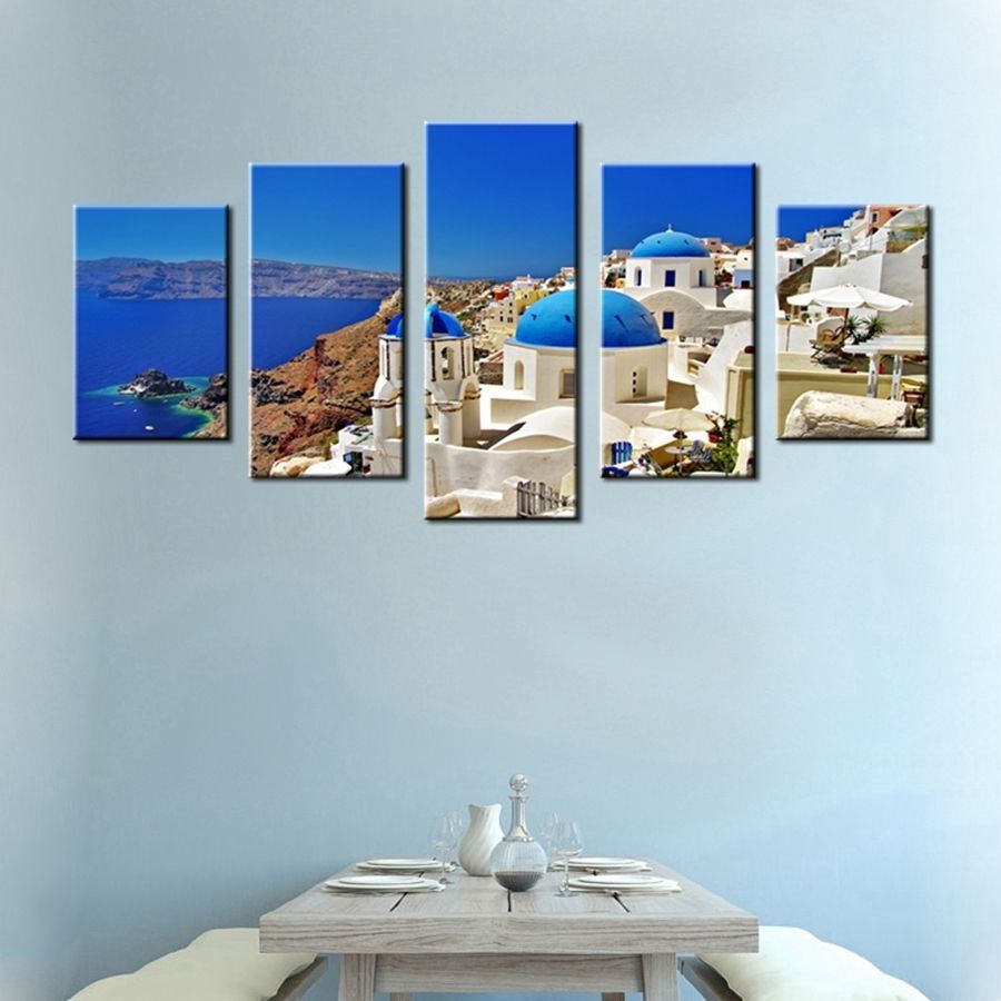 Canvas Print Wall Art Painting Santorini Island Greece Famous Throughout 2018 Greece Canvas Wall Art (View 1 of 15)