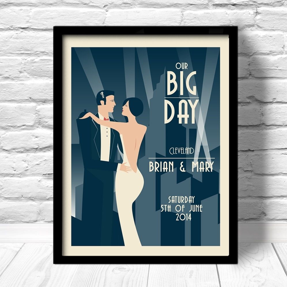 Deco Wedding Poster Regarding 2018 Framed Art Deco Prints (View 7 of 15)