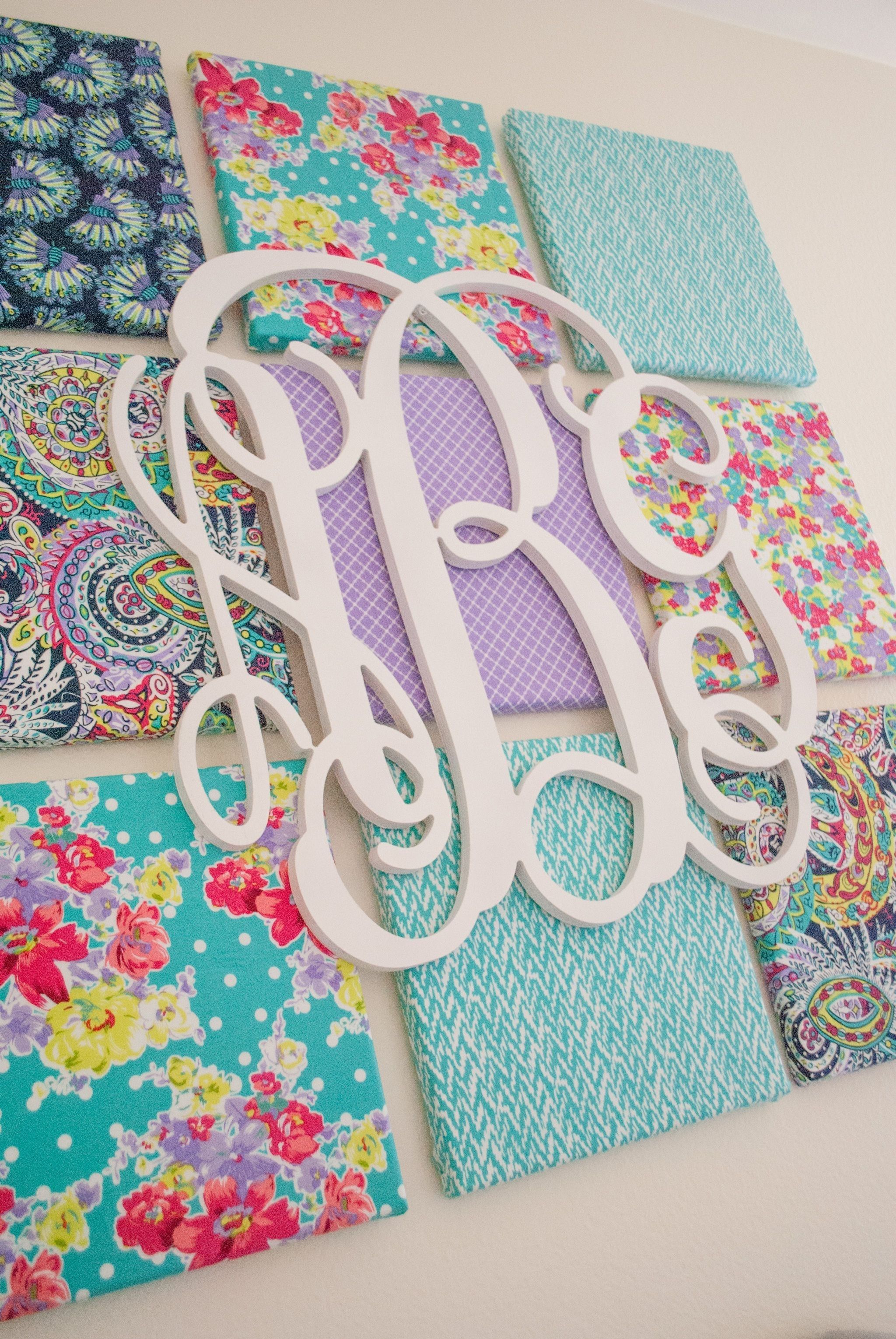 Diy Fabric Wall Art | Monogram Wall, Kids Rooms And Monograms Within Current Diy Fabric Canvas Wall Art (View 9 of 15)