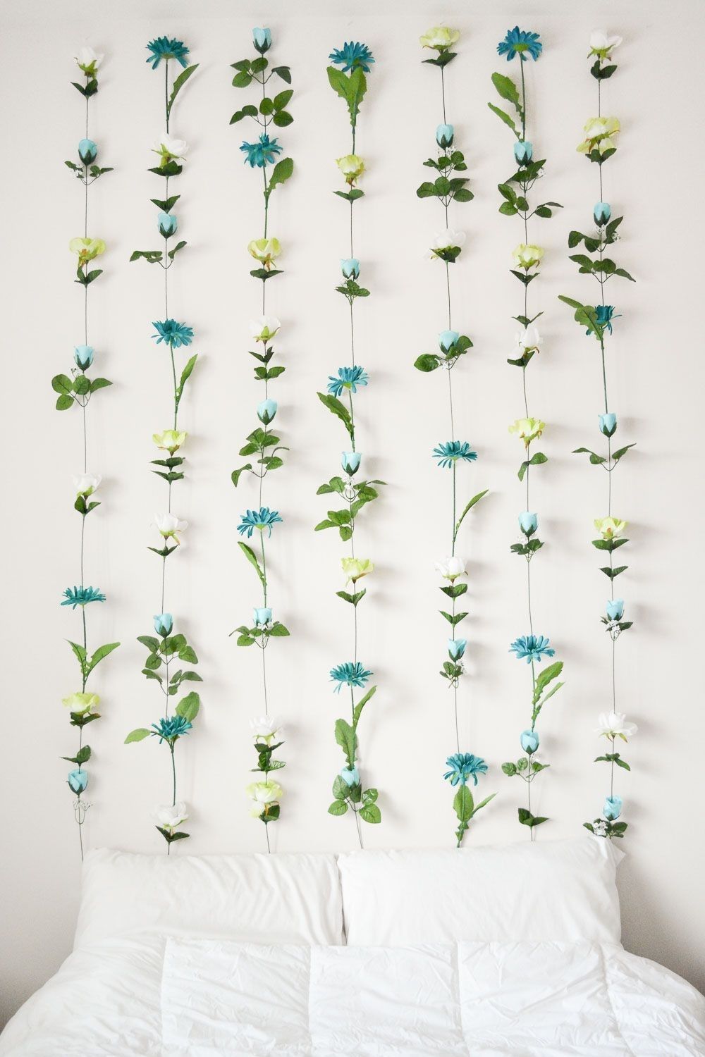 Diy Flower Wall // Headboard // Home Decor | Wall Headboard, Diy In Recent Flowers Wall Accents (View 13 of 15)