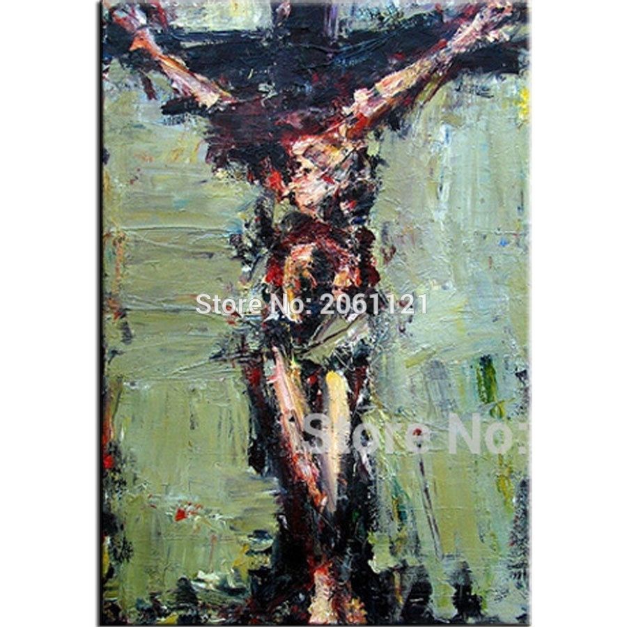 Hand Painted Jesus Oil Painting Christ Good Friday Canvas Wall Art Within Best And Newest Religious Canvas Wall Art (View 15 of 15)