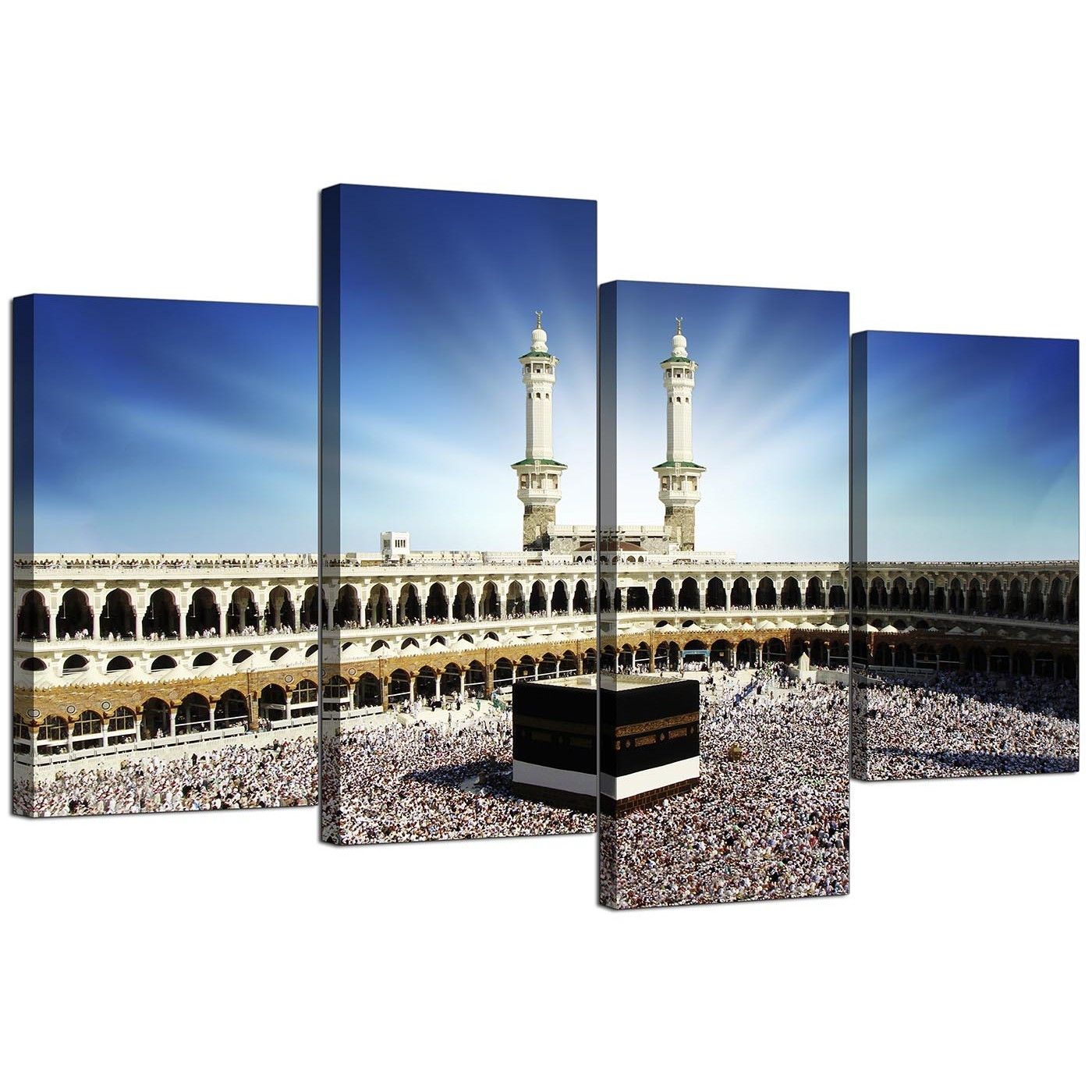 Islamic Canvas Wall Art Of Kaaba Hajj In Mecca For Muslims – Set Of 4 Within Most Recent Islamic Canvas Wall Art (View 2 of 15)