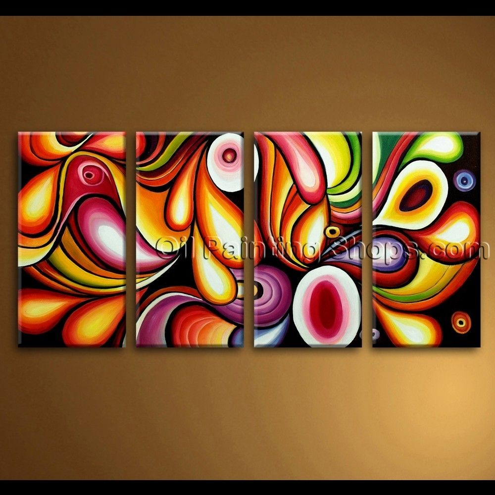 Large Canvas Wall Art Rainbow Colorful Abstract Painting Inside Latest Rainbow Canvas Wall Art (View 7 of 15)
