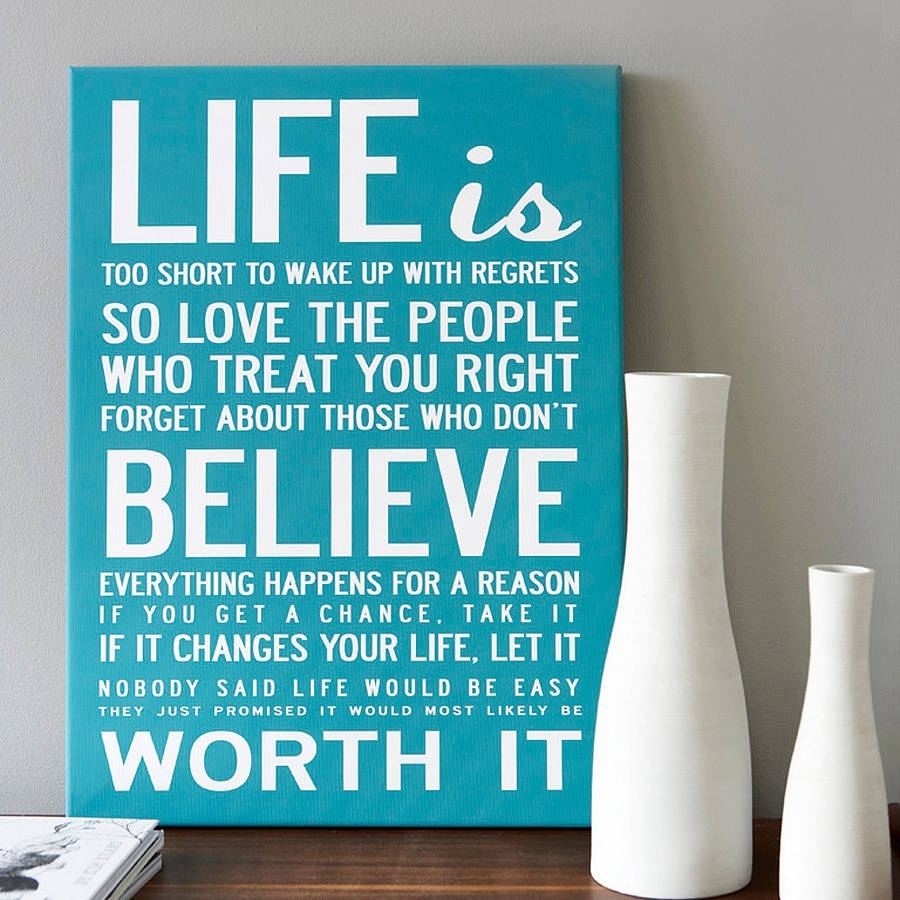 Featured Photo of 15 Best Inspirational Quote Canvas Wall Art