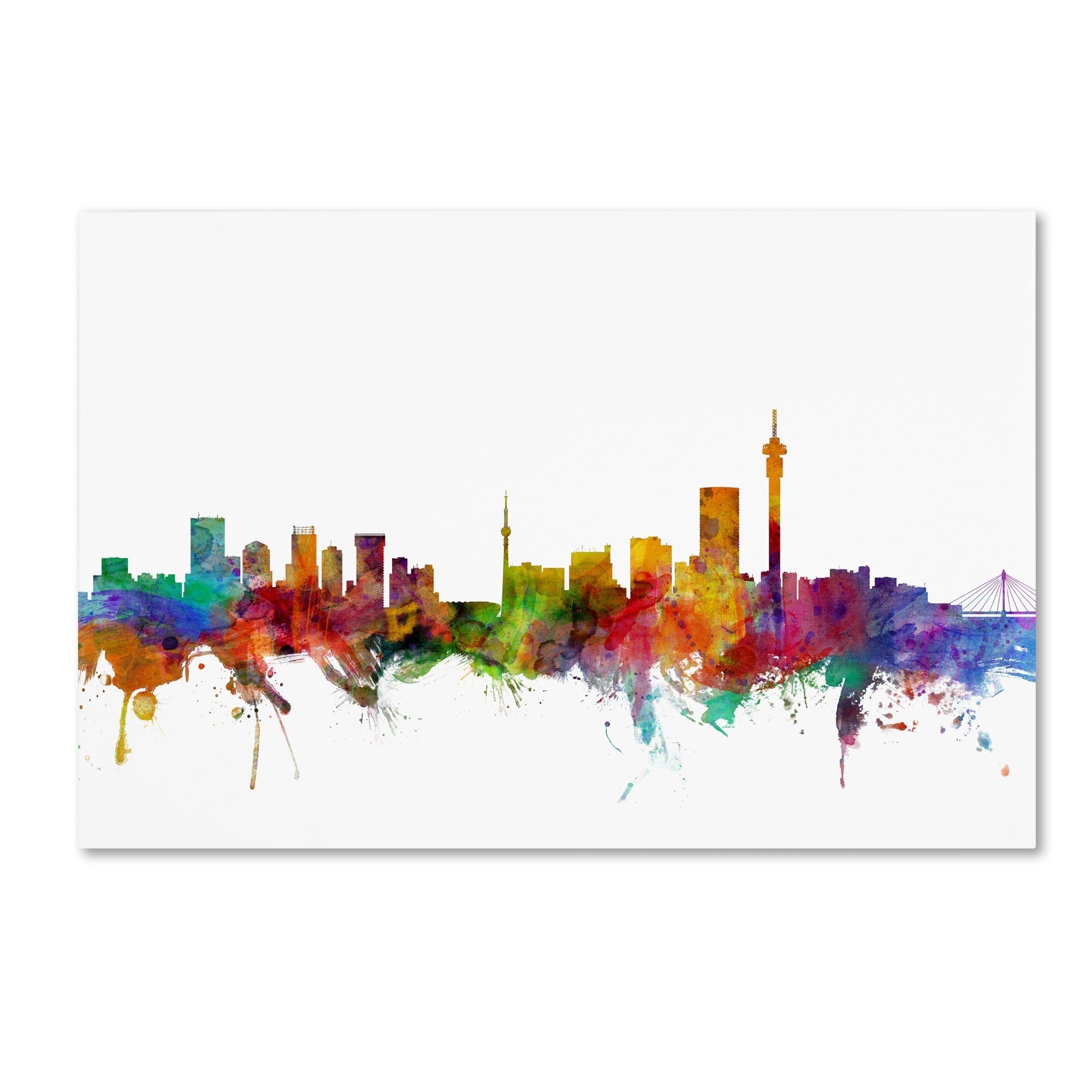 Michael Tompsett 'johannesburg South Africa Skyline' Wall Art With Regard To Latest Johannesburg Canvas Wall Art (Gallery 1 of 15)