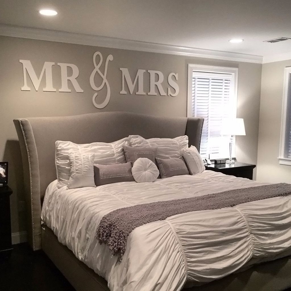 Mr & Mrs Wall Signs King Size | Wedding, Walls And Bedrooms Throughout Newest Fabric Wall Art Above Bed (View 11 of 15)