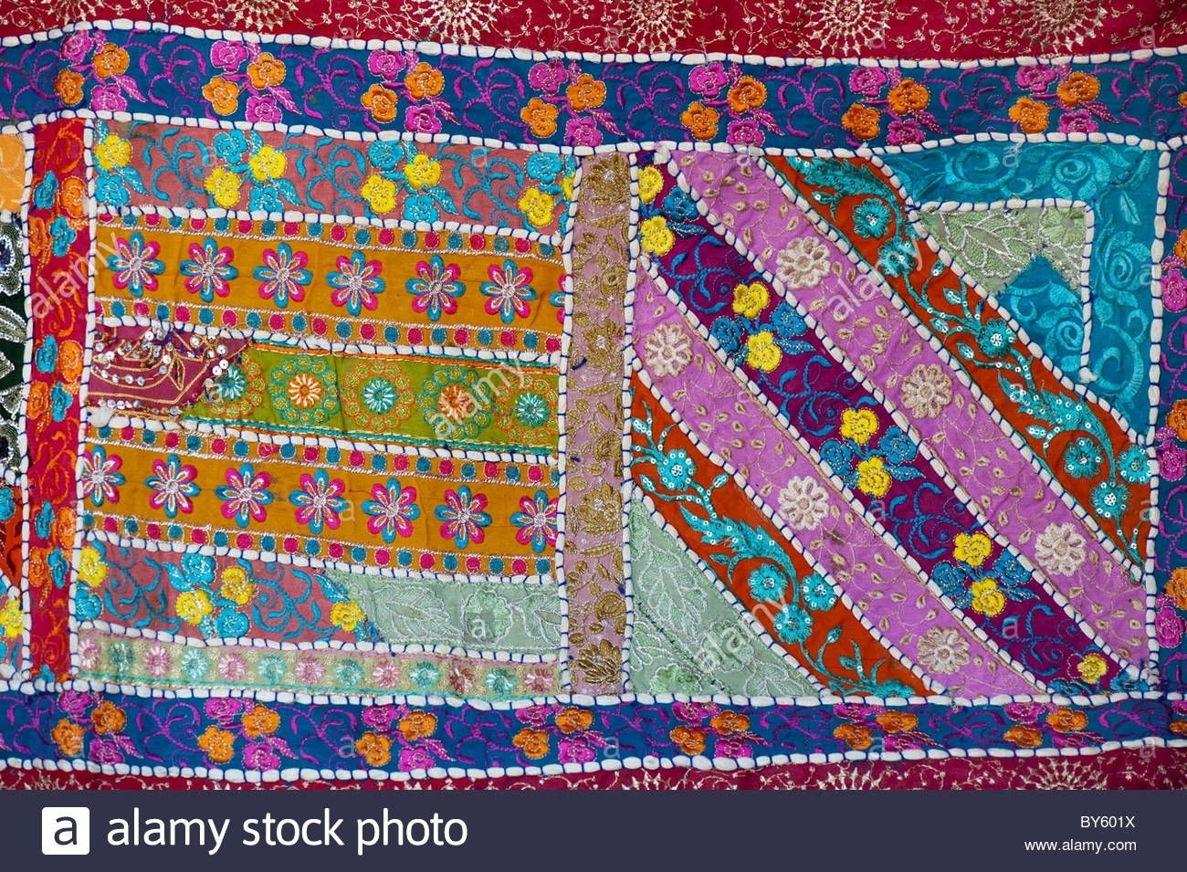 Multicoloured Indian Fabric Wall Hanging (View 8 of 15)