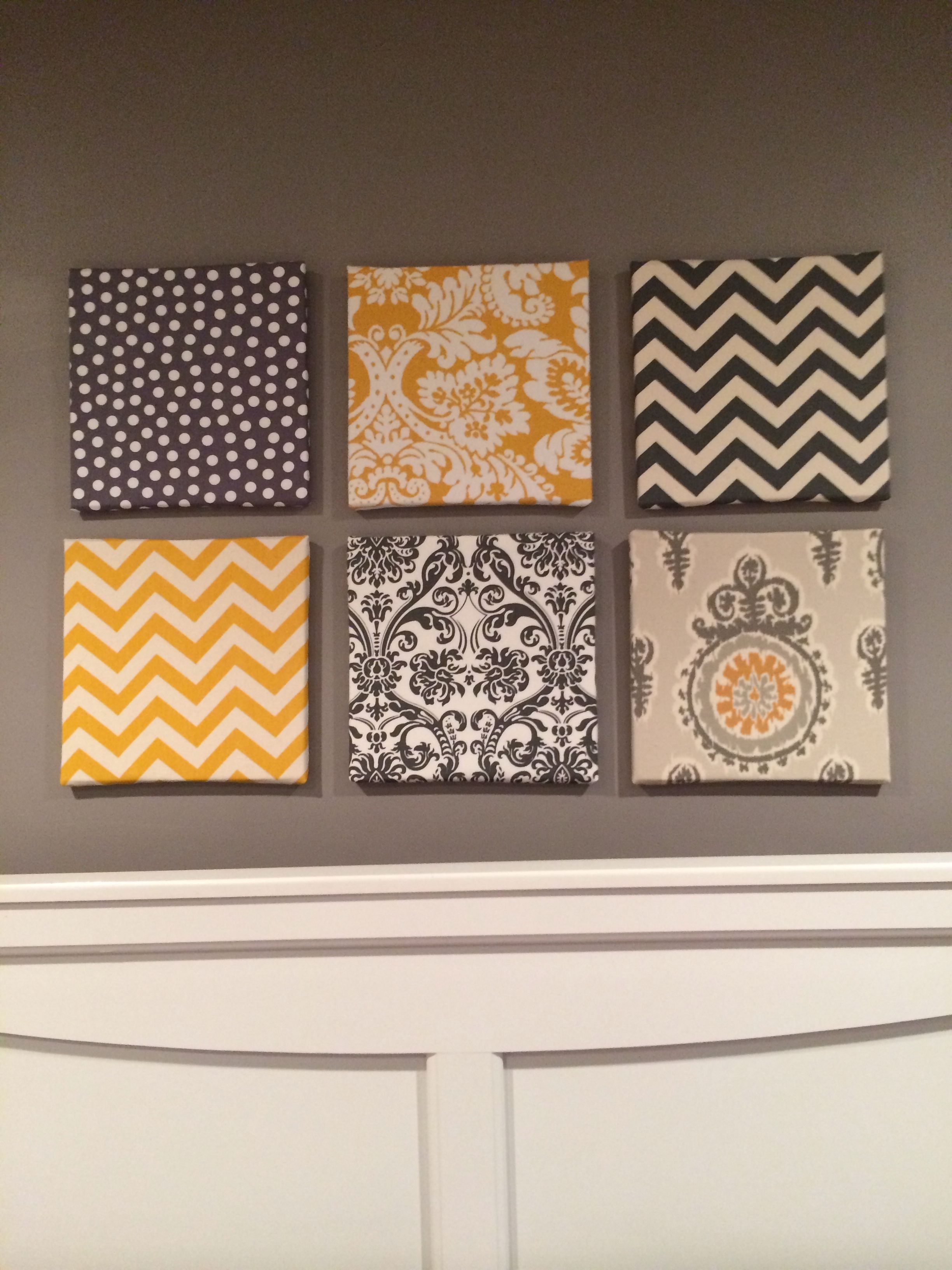 My Fabric Over Canvas Wall Art For My Gray And Yellow Themed Room Inside Most Current Ikat Fabric Wall Art (View 11 of 15)