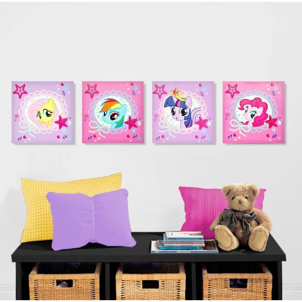 My Little Pony 4 Piece Canvas Wall Art – Walmart With Current Canvas Wall Art At Walmart (View 1 of 15)