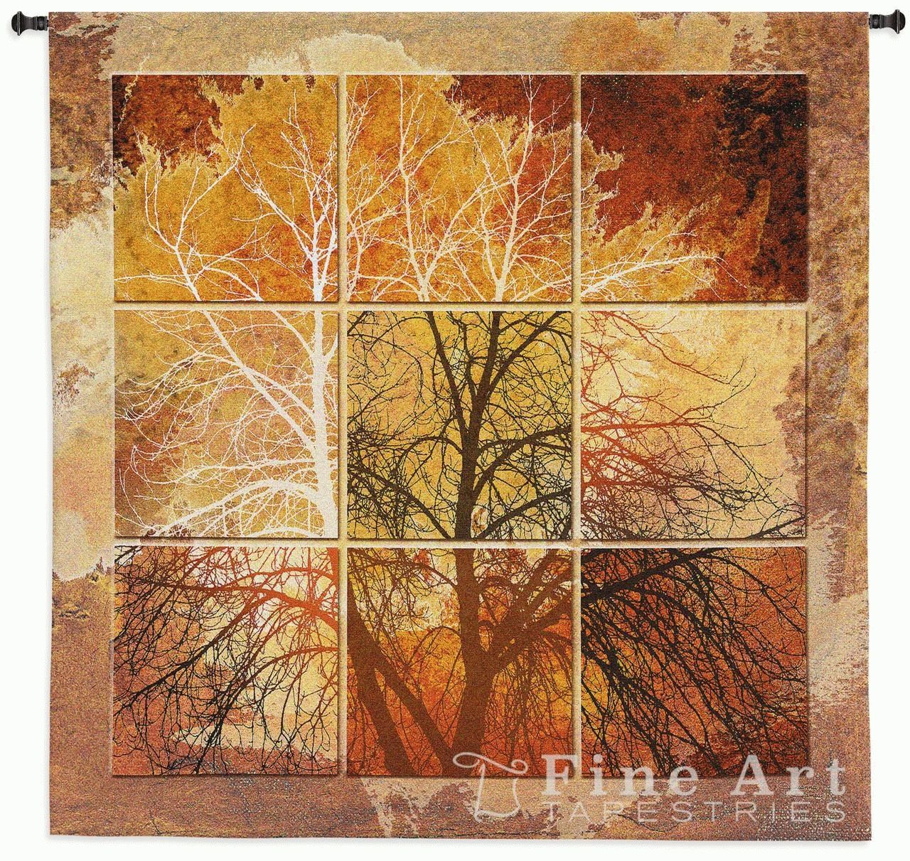 October Light Contemporary Tapestry Wall Hanging – Abstract Tree For Newest Abstract Textile Wall Art (View 2 of 15)