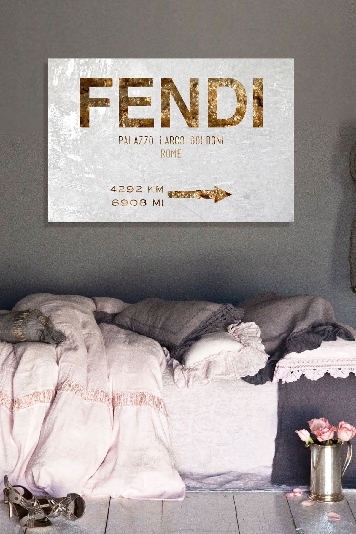 Oliver Gal Rome Road Sign Canvas Wall Art On @hautelook Within Most Popular Canvas Wall Art Of Rome (View 12 of 15)