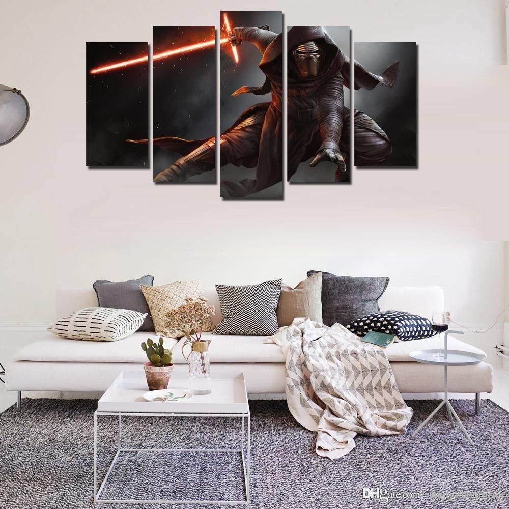 Popigist 5 Piece 2017 Star Wars New Movie Art Canvas Print Picture For Latest Movies Canvas Wall Art (View 11 of 15)