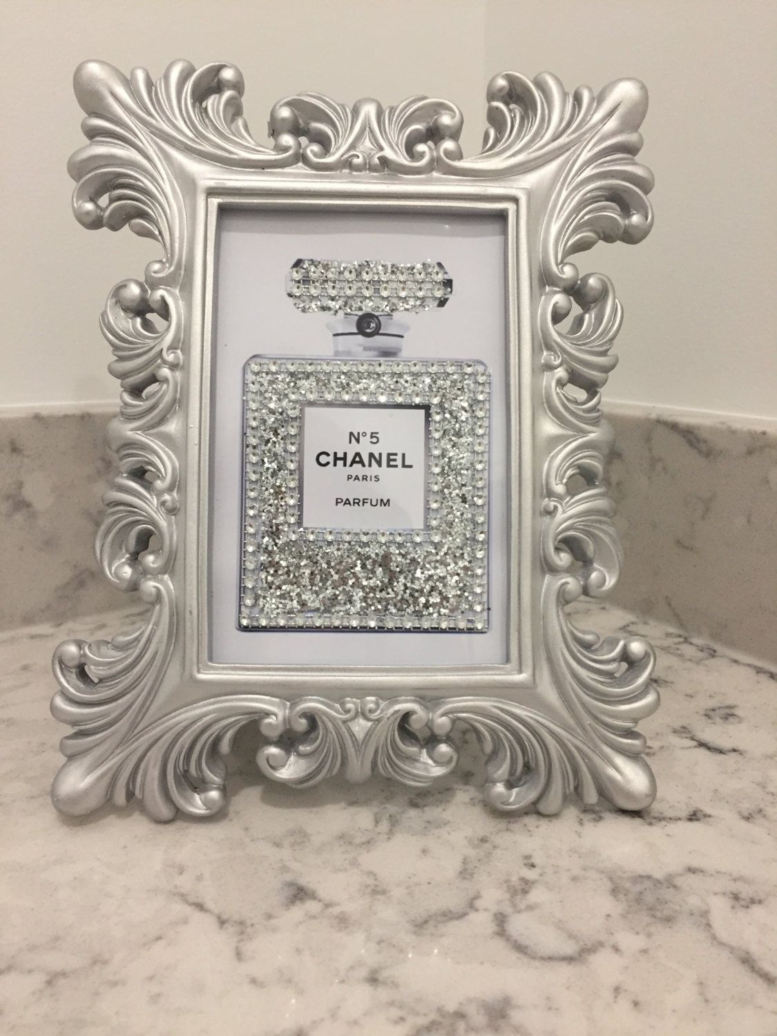 Silver Ornate Shabby Chic Framed Chanel No (View 1 of 15)