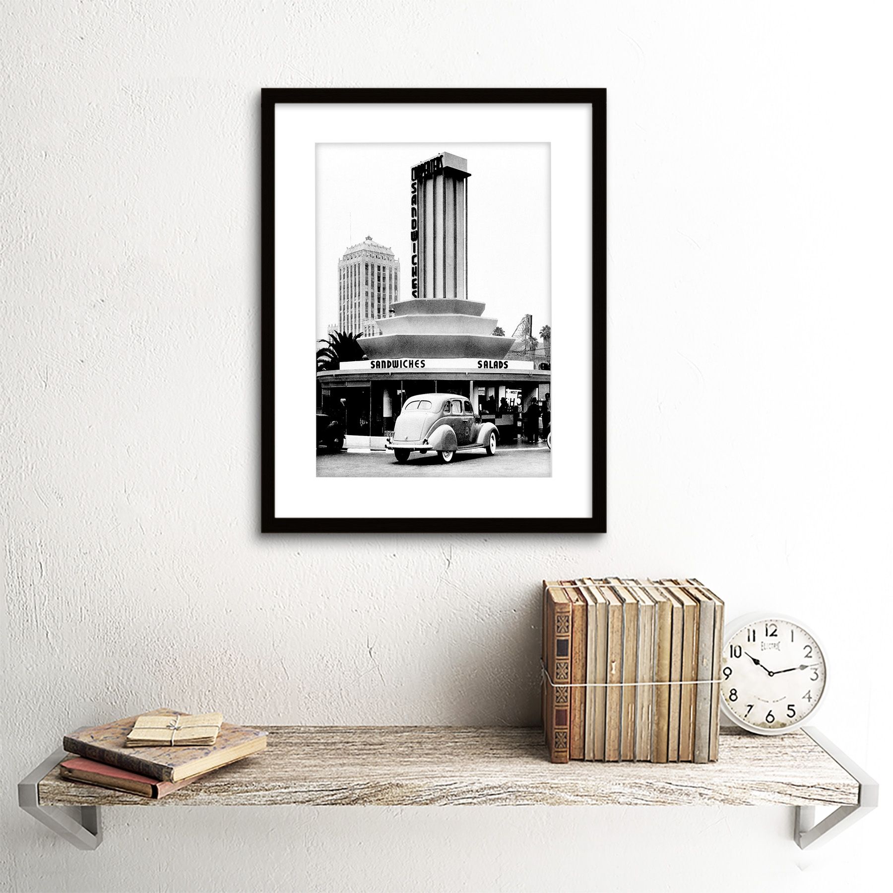 Vintage Sandwich Shop Los Angeles California Usa Framed Art Print Pertaining To Most Recent Los Angeles Framed Art Prints (View 1 of 15)